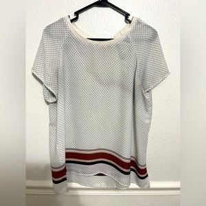 Loft polka dot white blouse